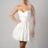 Bardot Mini Wedding Dress