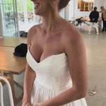 bardot mini bridal gown