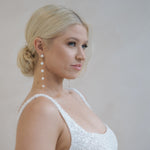 Side profile of a bride in a Beaded A-Line Wedding Dress
