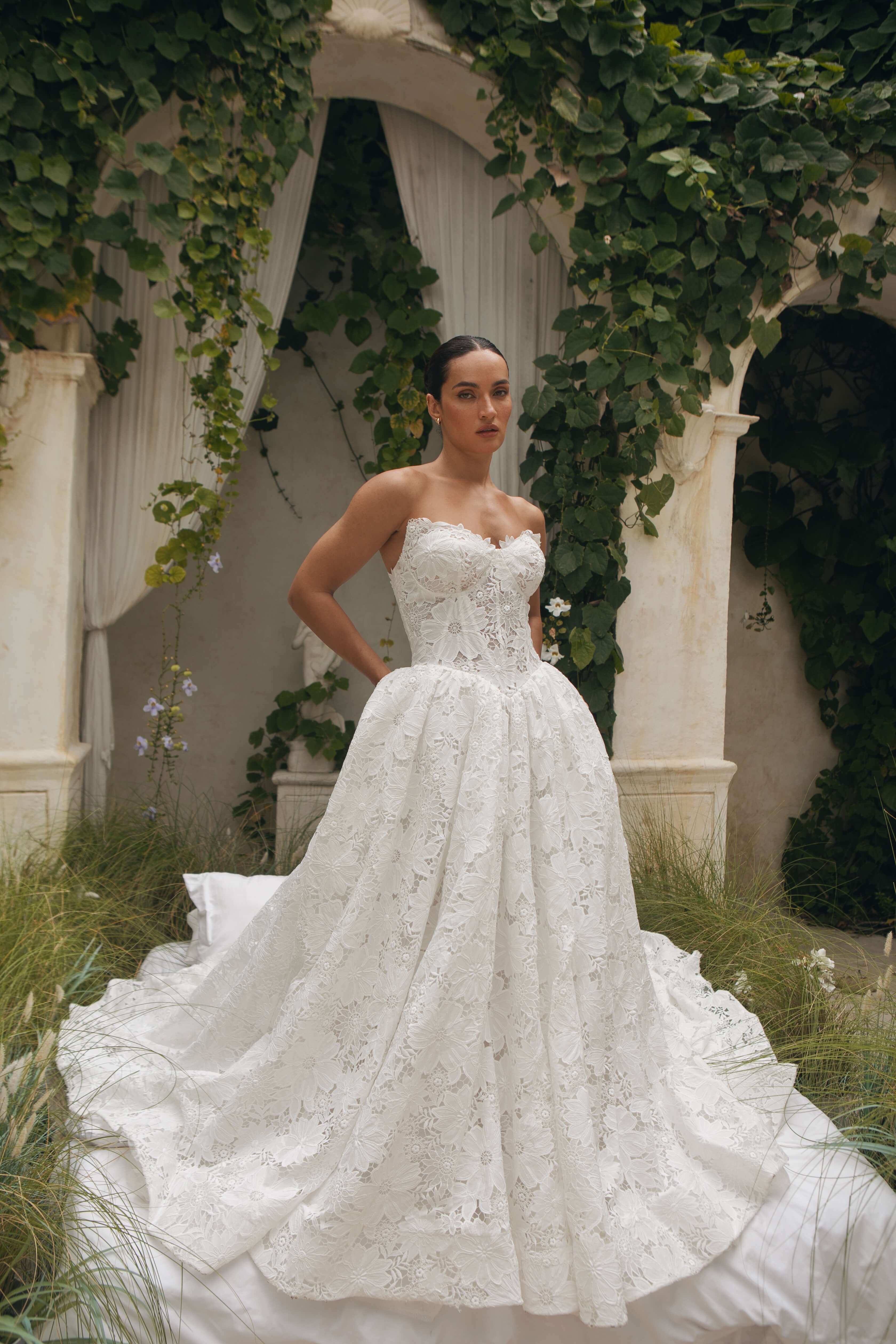 Luxury lace ball gown wedding dress at After Five Bridal boutique in Brisbane
