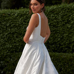 Jacquard Satin A-Line Wedding Dress