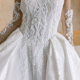Palace wedding dress detailed beaded bodice bridal gown
