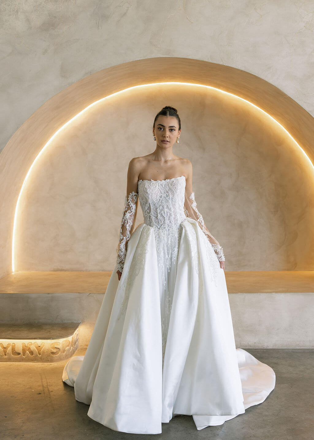 Bride wearing Palace wedding dress couture ball gown bridal gown