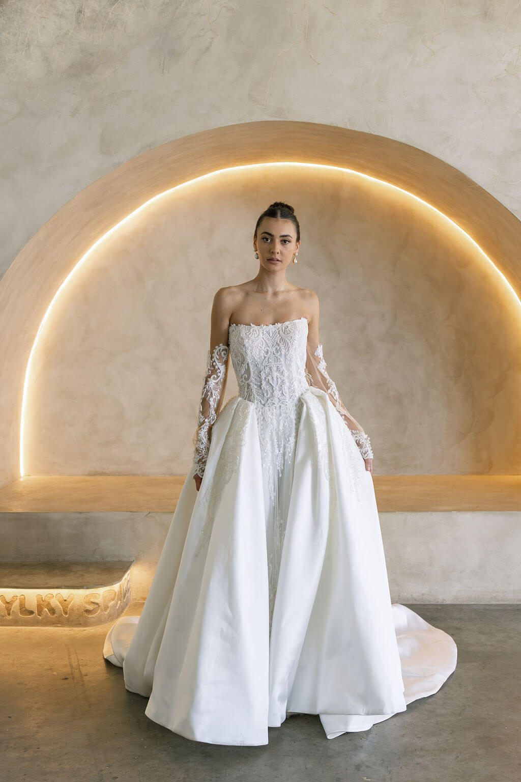 Bride wearing Palace wedding dress couture ball gown bridal gown