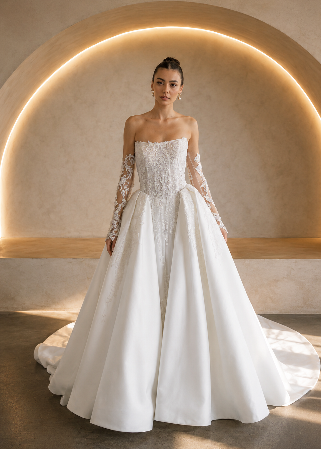Bride wearing Palace wedding dress couture ball gown bridal gown