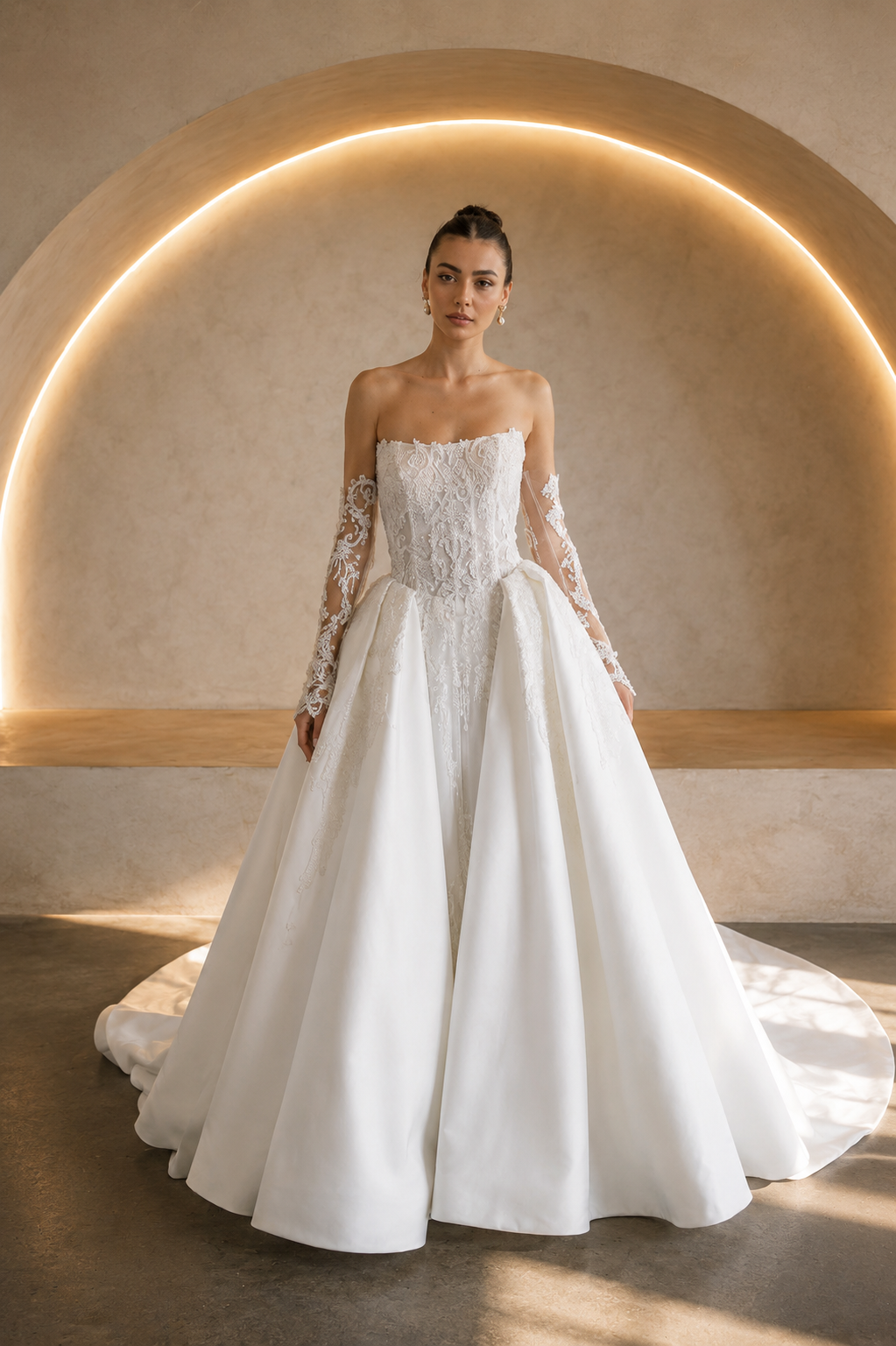 Bride wearing Palace wedding dress couture ball gown bridal gown