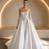 Bride wearing Palace wedding dress couture ball gown bridal gown