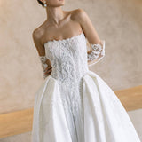 Palace wedding dress beaded basque bodice ball gown by After Five