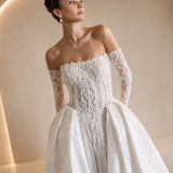 Palace wedding dress beaded basque bodice ball gown by After Five