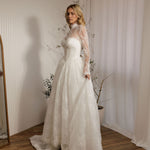 Vivaldi lace A-line wedding dress with detachable lace bodysuit and full lace skirt