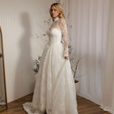 Vivaldi lace A-line wedding dress with detachable lace bodysuit and full lace skirt